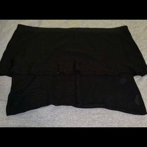 Black Off the Shoulder Crop Top